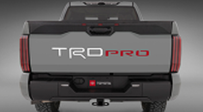 TRD Pro Reflective Tailgate Lettering-Silver & Red