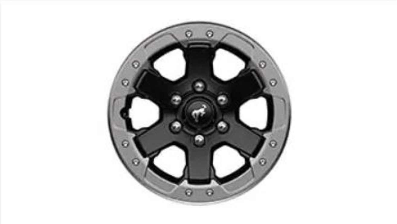 17" Black High Gloss-Painted Aluminum Wheels with Carbonized Gray Beauty Ring, Beadlock Capable