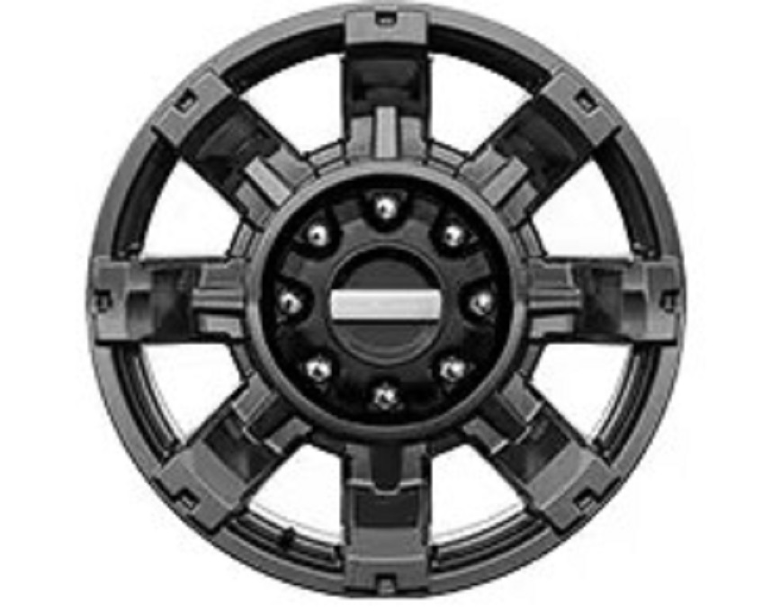 20" Dark Carbonized Gray High-Gloss Painted Aluminum and Matte Black Hub Covers/Center Ornaments