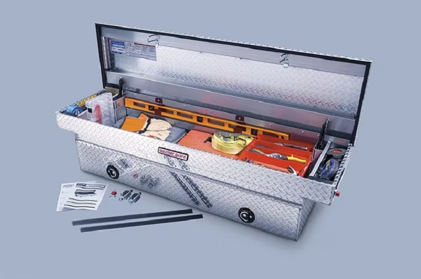 Premium Aluminum Crossbed Toolbox by Weather Guard - Bright