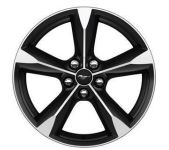 18" Machined-Face Aluminum with Low-Gloss Ebony Black-Painted Pockets Wheels